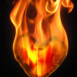 Photo On Fiery Heart