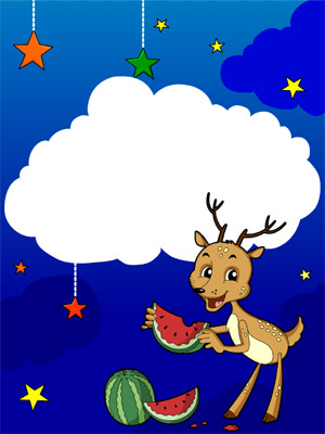 Watermelon Eating Deer
